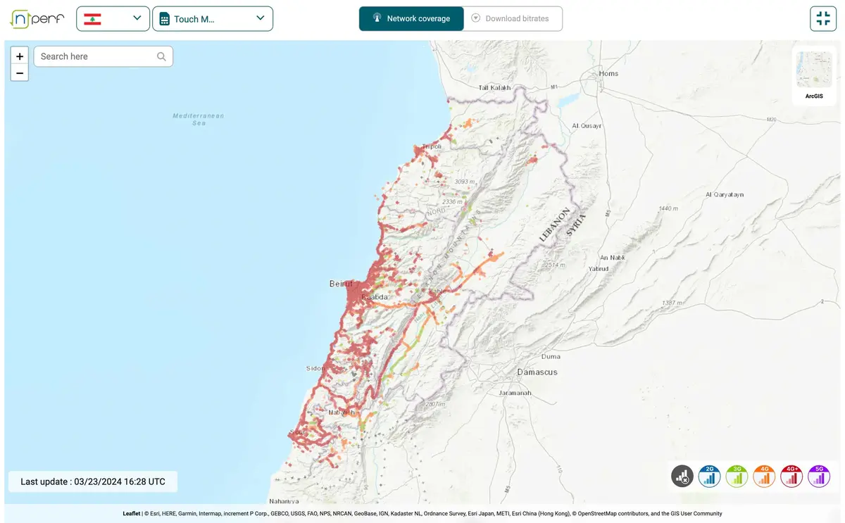 Lebanon Internet Speed: 7 Survival Tips (For Digital Nomads) 4 touch 4g 5g network coverage map lebanon 2024